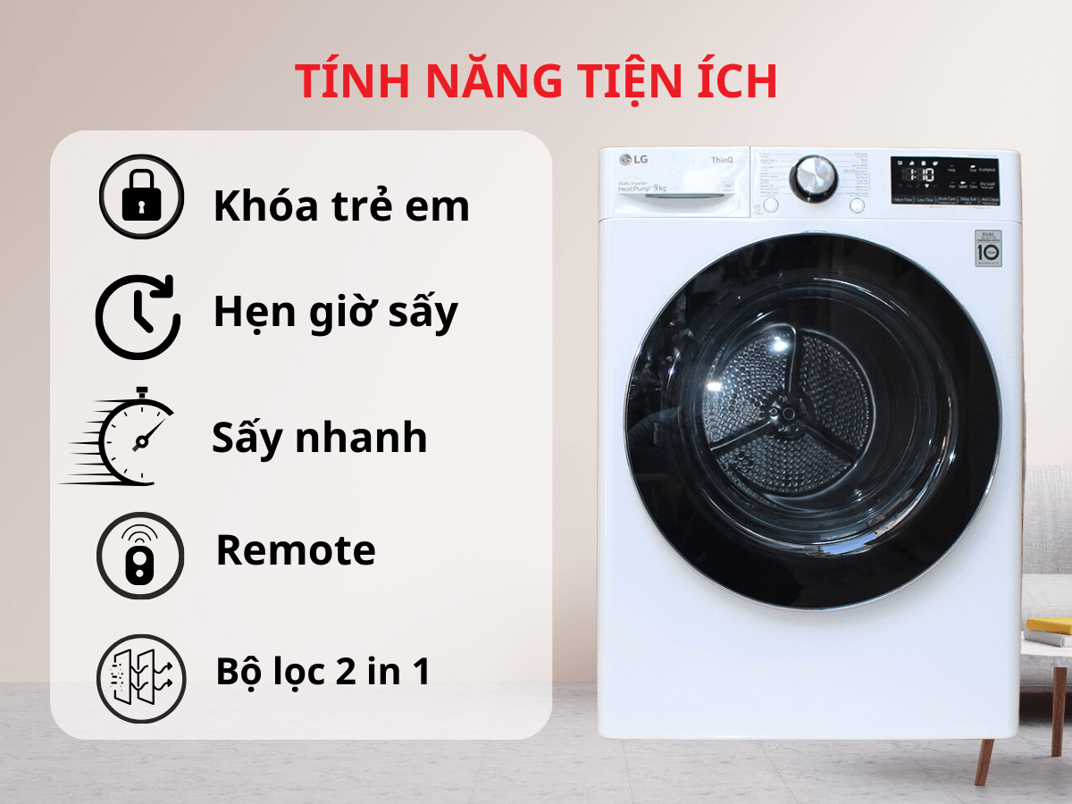 Máy sấy LG DVHP09W