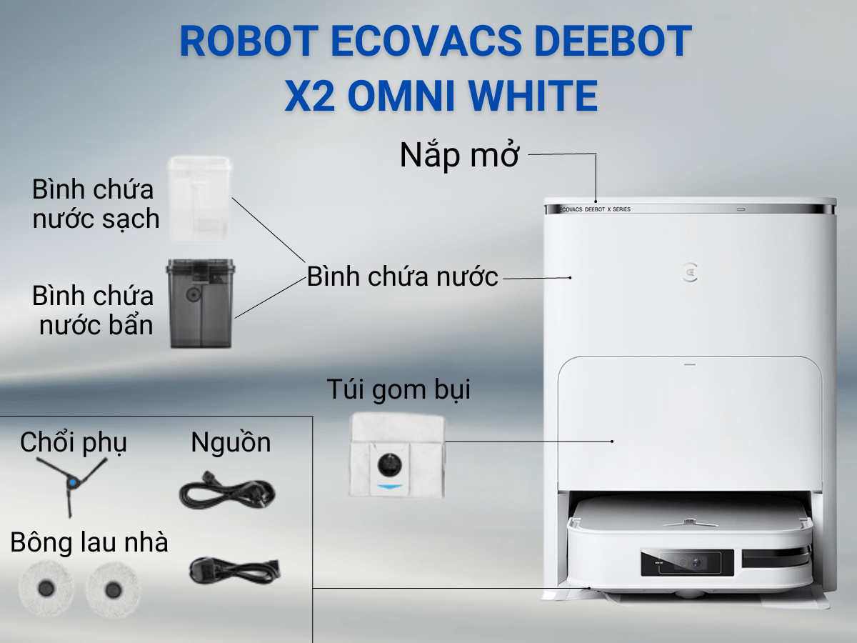 robot ecovacs deebot x2 omni white