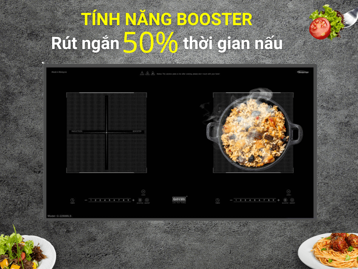 Gia nhiệt nhanh Booster giúp nấu nướng nhanh chóng