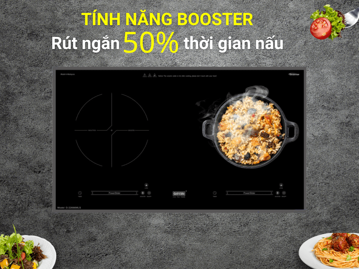Gia nhiệt nhanh Booster giúp nấu nướng nhanh chóng