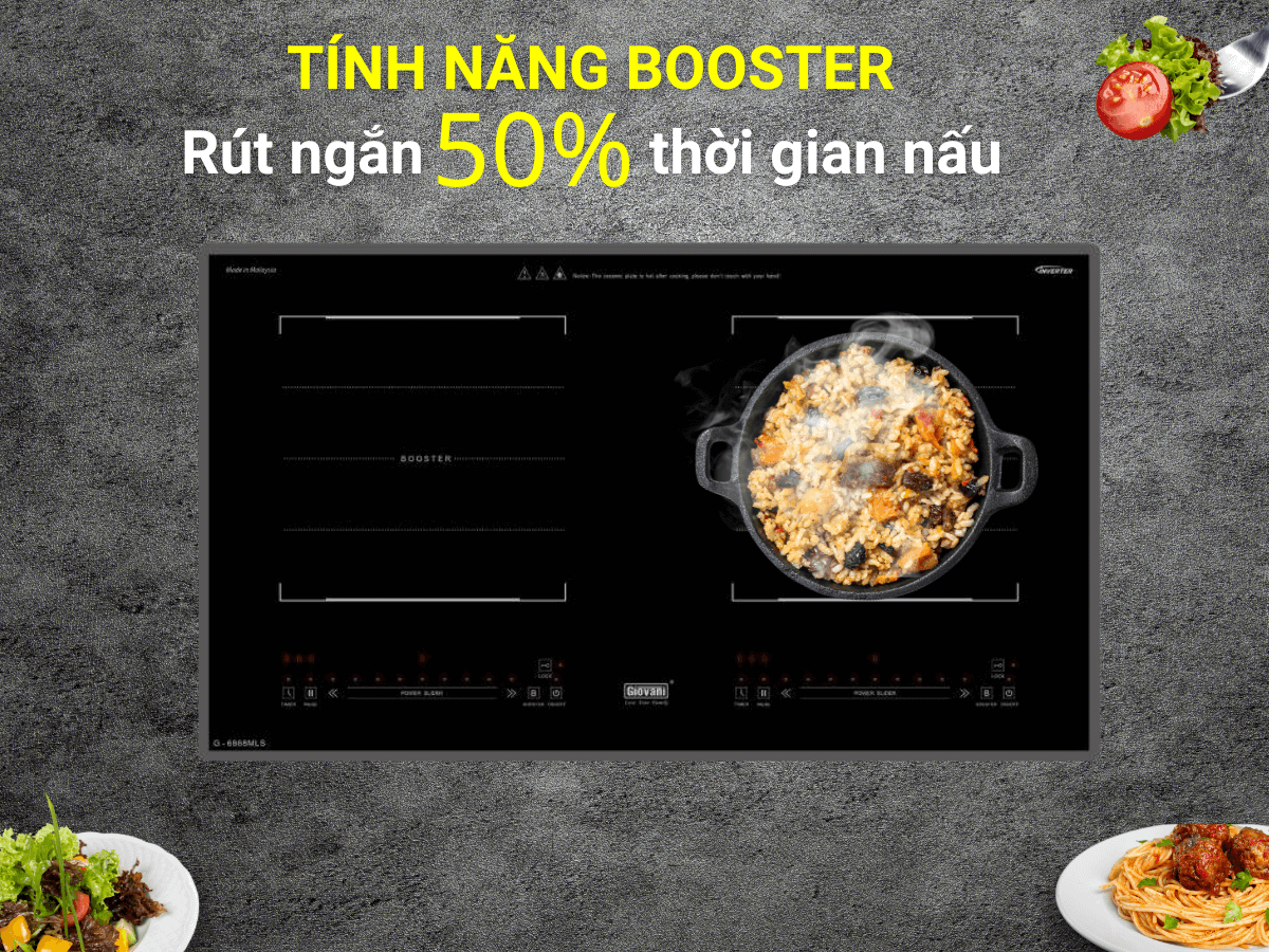 Gia nhiệt nhanh Booster giúp nấu nướng nhanh chóng