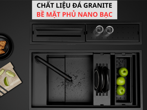 Chất liệu đá Granite, bề mặt phủ Nano Bạc