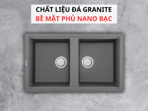 Chất liệu đá Granite, bề mặt phủ Nano Bạc