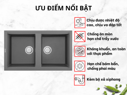 Ưu điểm nổi bật của Chậu Malloca TITANIUM K-45073