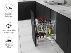 Giá dao thớt gia vị chai lọ Garis GM02C