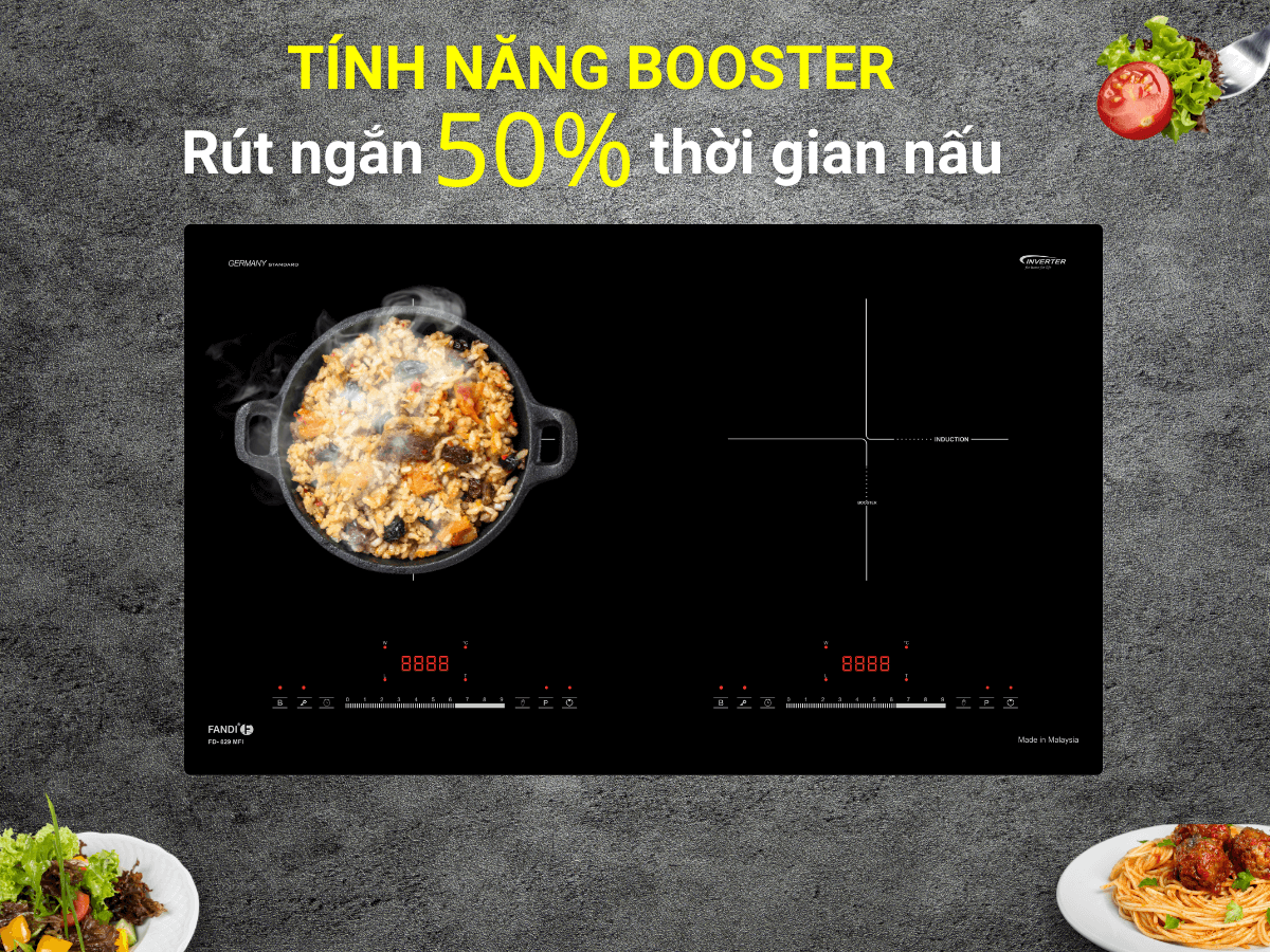 Gia nhiệt nhanh Booster giúp nấu nướng nhanh chóng