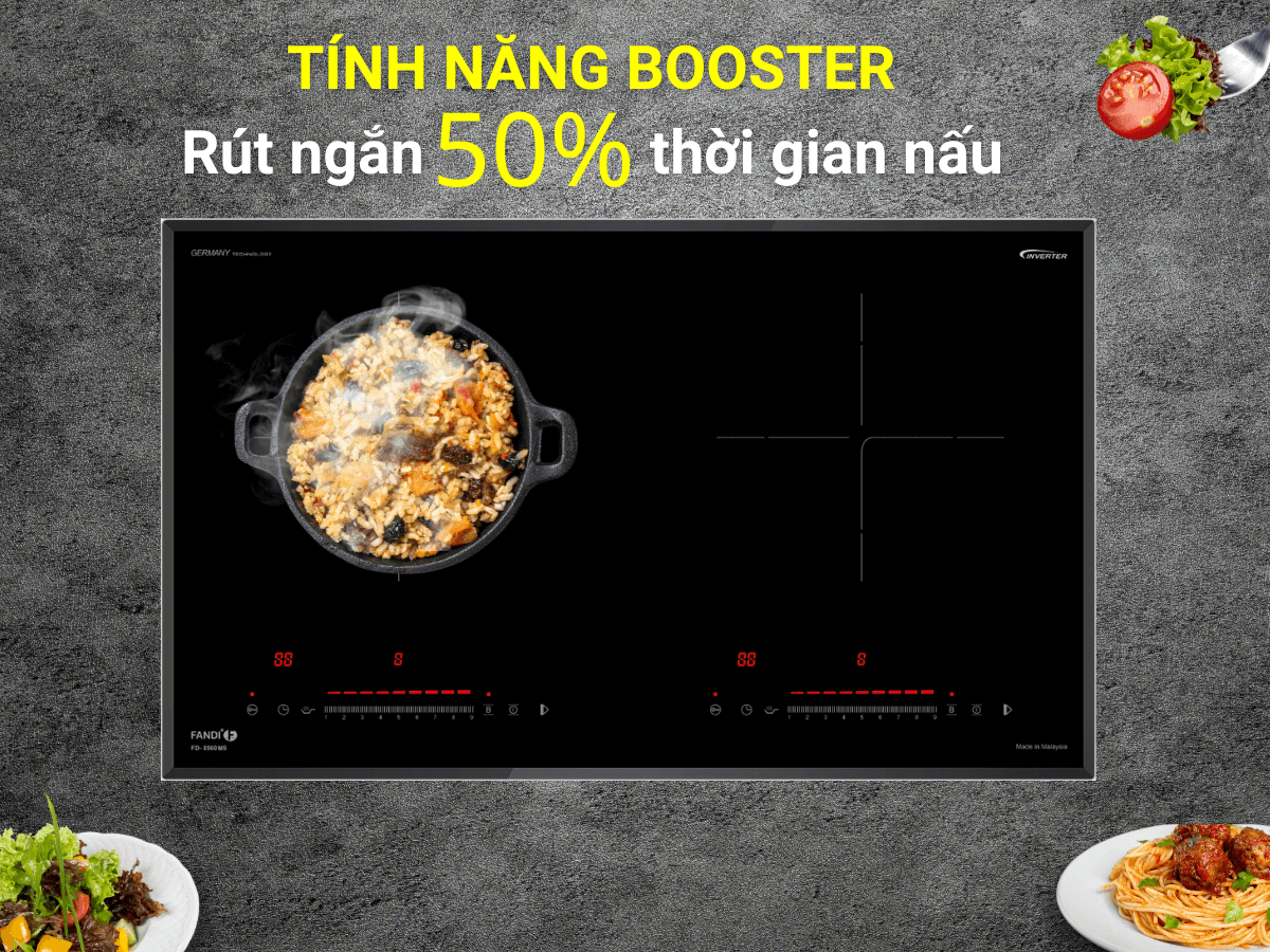 Gia nhiệt nhanh Booster giúp nấu nướng nhanh chóng