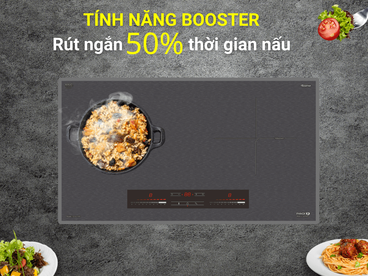 Gia nhiệt nhanh Booster giúp nấu nướng nhanh chóng