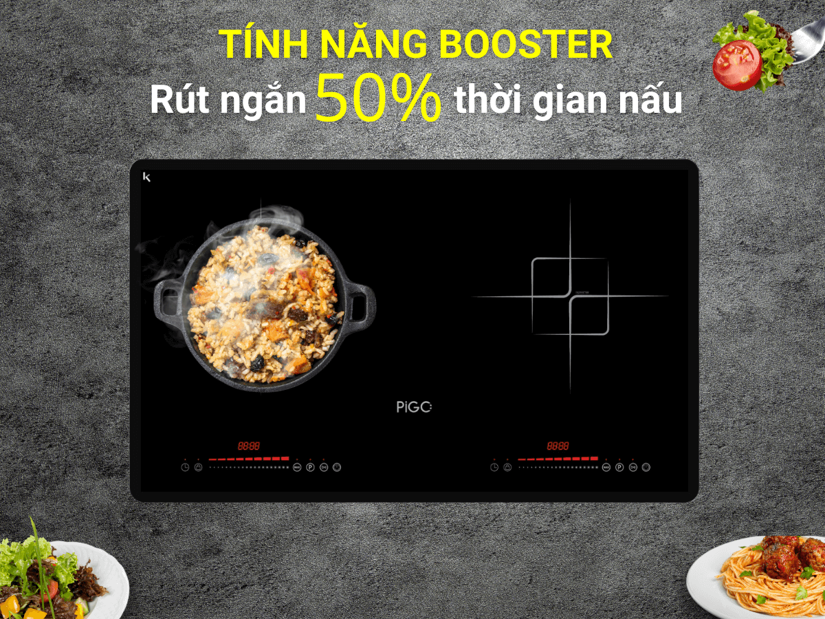 Gia nhiệt nhanh Booster giúp nấu nướng nhanh chóng