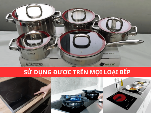 Bộ nồi inox Arber AN05RED-MAX