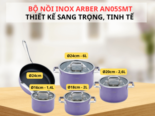 Bộ nồi inox Arber AN05SMT