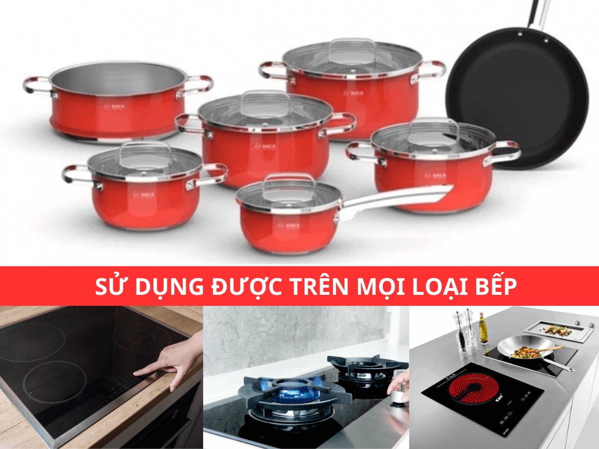 Bộ nồi inox Arber GARNET 7 món