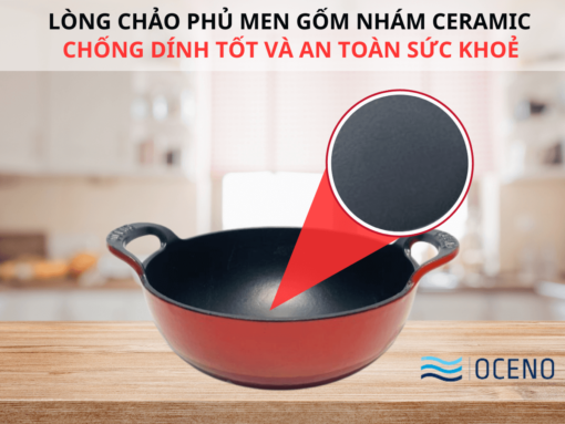 Lòng chảo phủ men gốm nhám Ceramic chống dính tốt và an toàn sức khoẻ