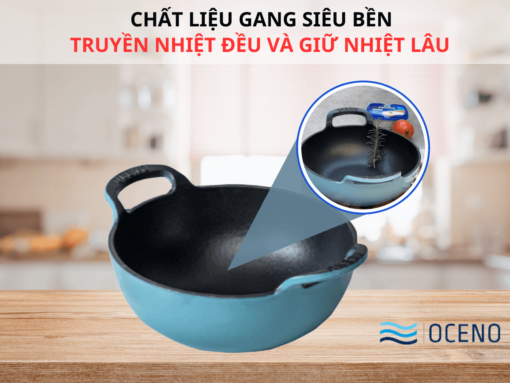 Chất liệu gang siêu bền, truyền nhiệt đều và giữ nhiệt lâu