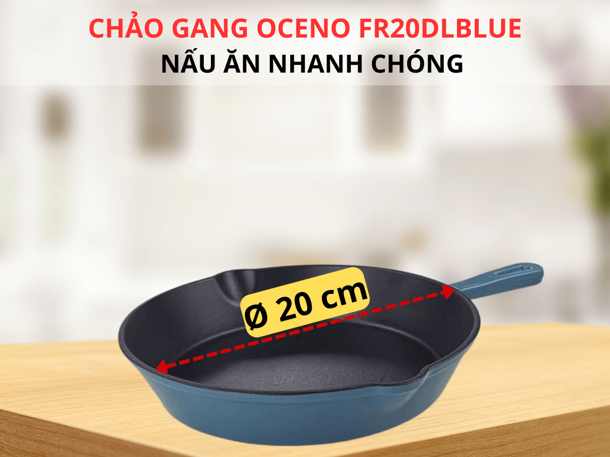 Tổng quan về Chảo gang Oceno FR20DPINK 20cm