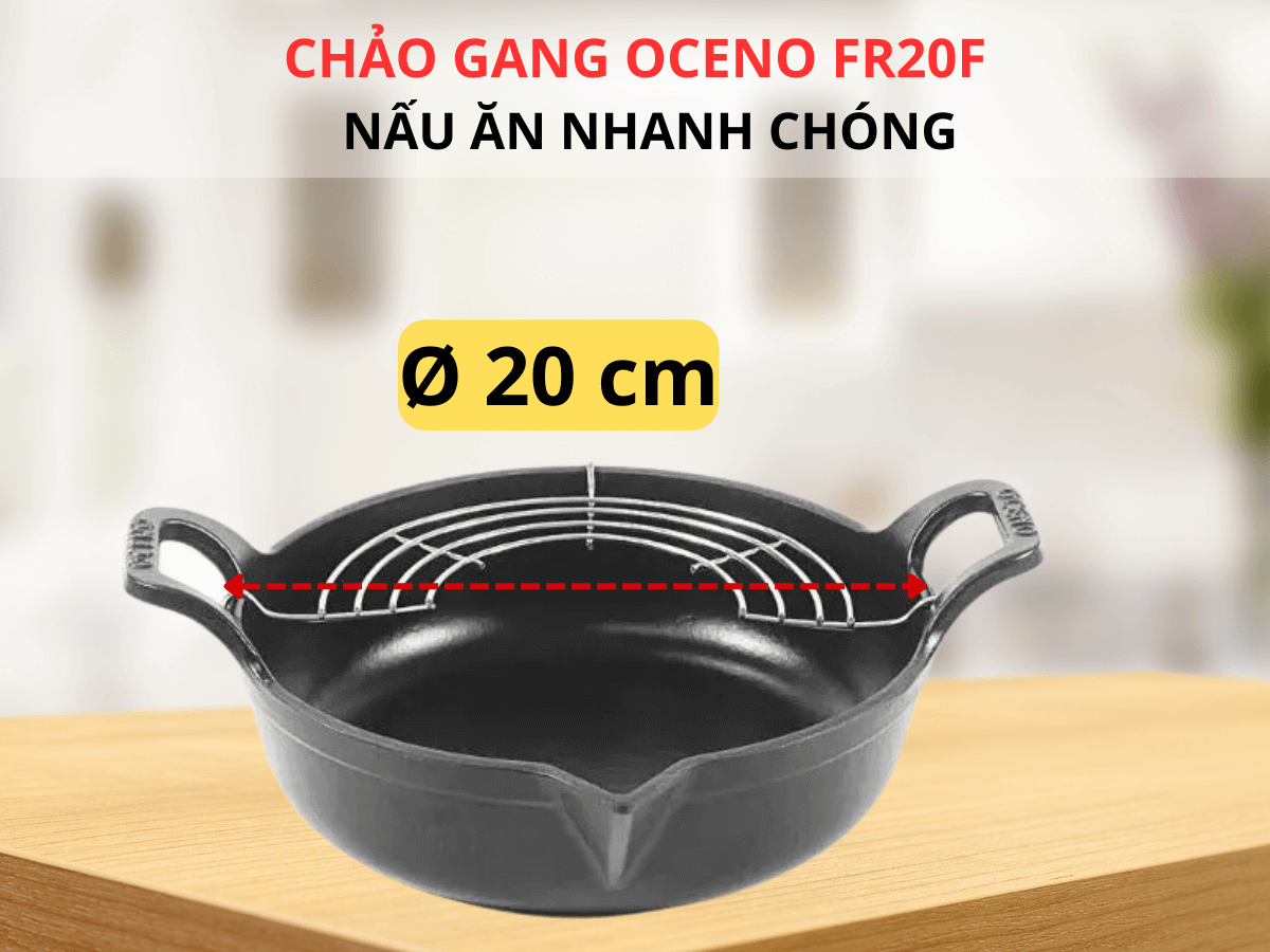 Tổng quan về Chảo gang Oceno FR20F 20cm