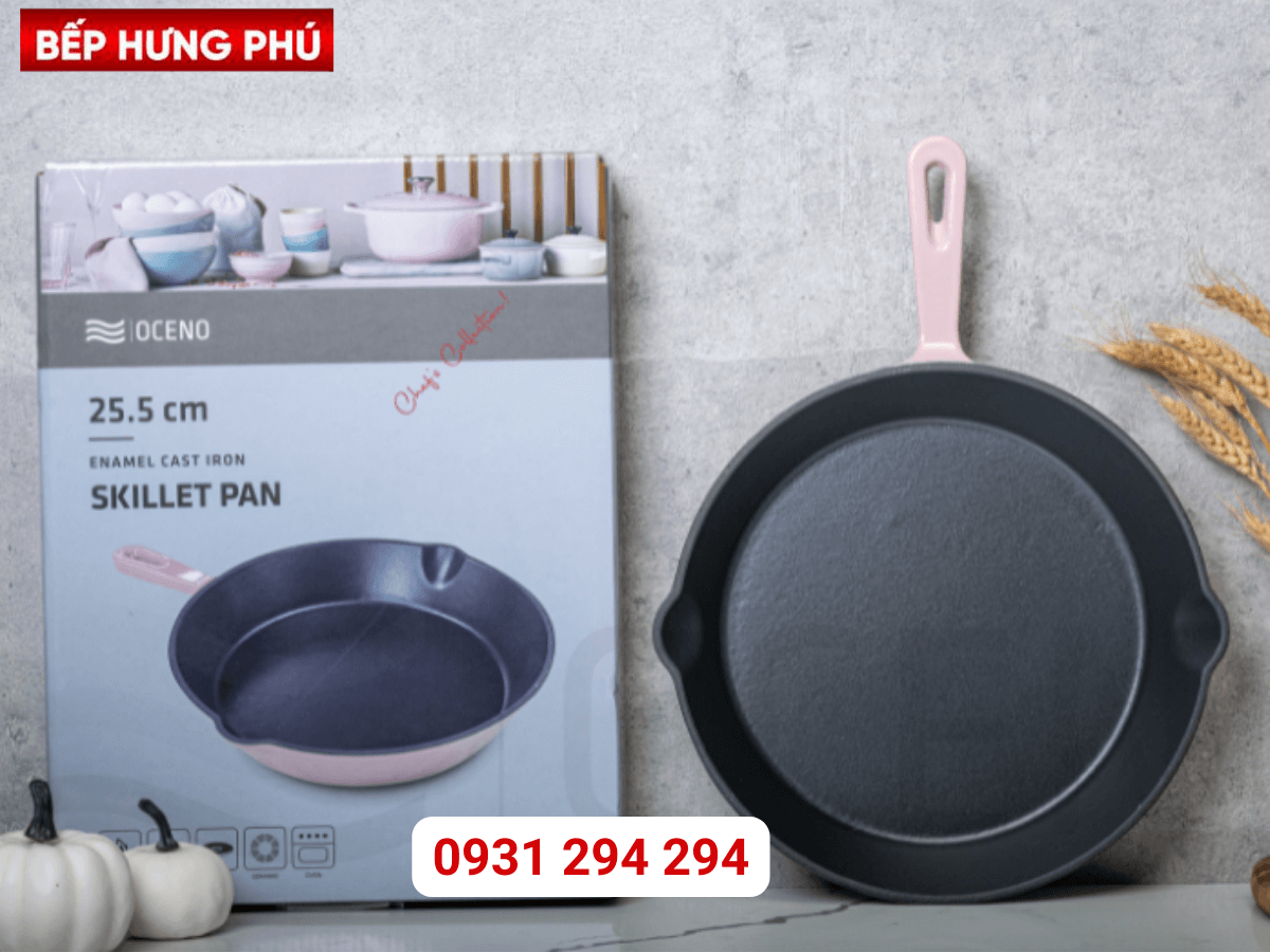 Chảo gang Oceno FR26GPINK 26cm