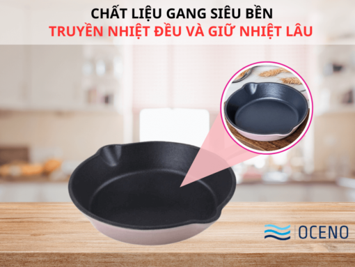 Chảo gang Oceno FR26GPINK 26cm