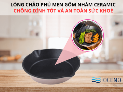 Chảo gang Oceno FR26GPINK 26cm