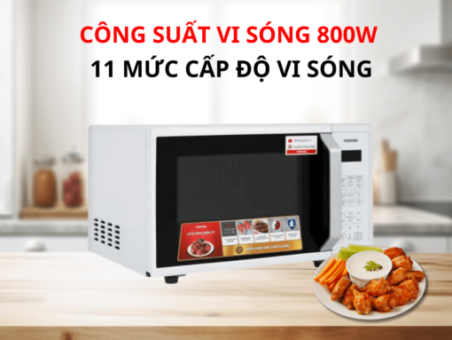 Công suất vi sóng 800W, 11 mức cấp độ vi sóng