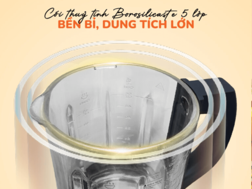 Cối thuỷ tinh Borosilicate bền chắc, dung tích 1,75 lít