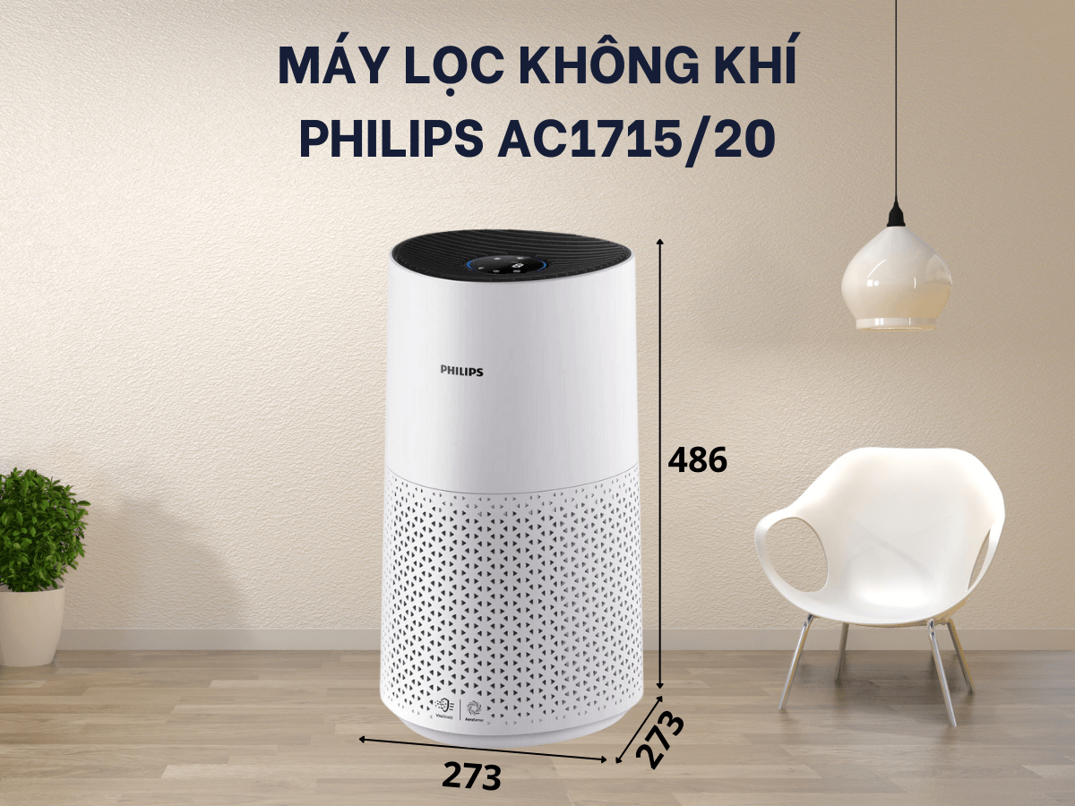 Máy lọc không khí Philips AC1715/20 thiết kế nhỏ gọn, sang trọng