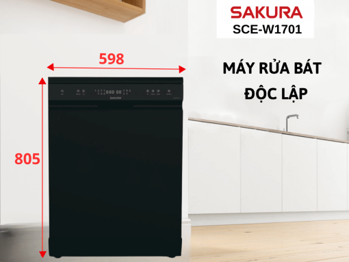 Máy rửa chén Sakura SCE-W1701 thiết kế độc lập sang trọng