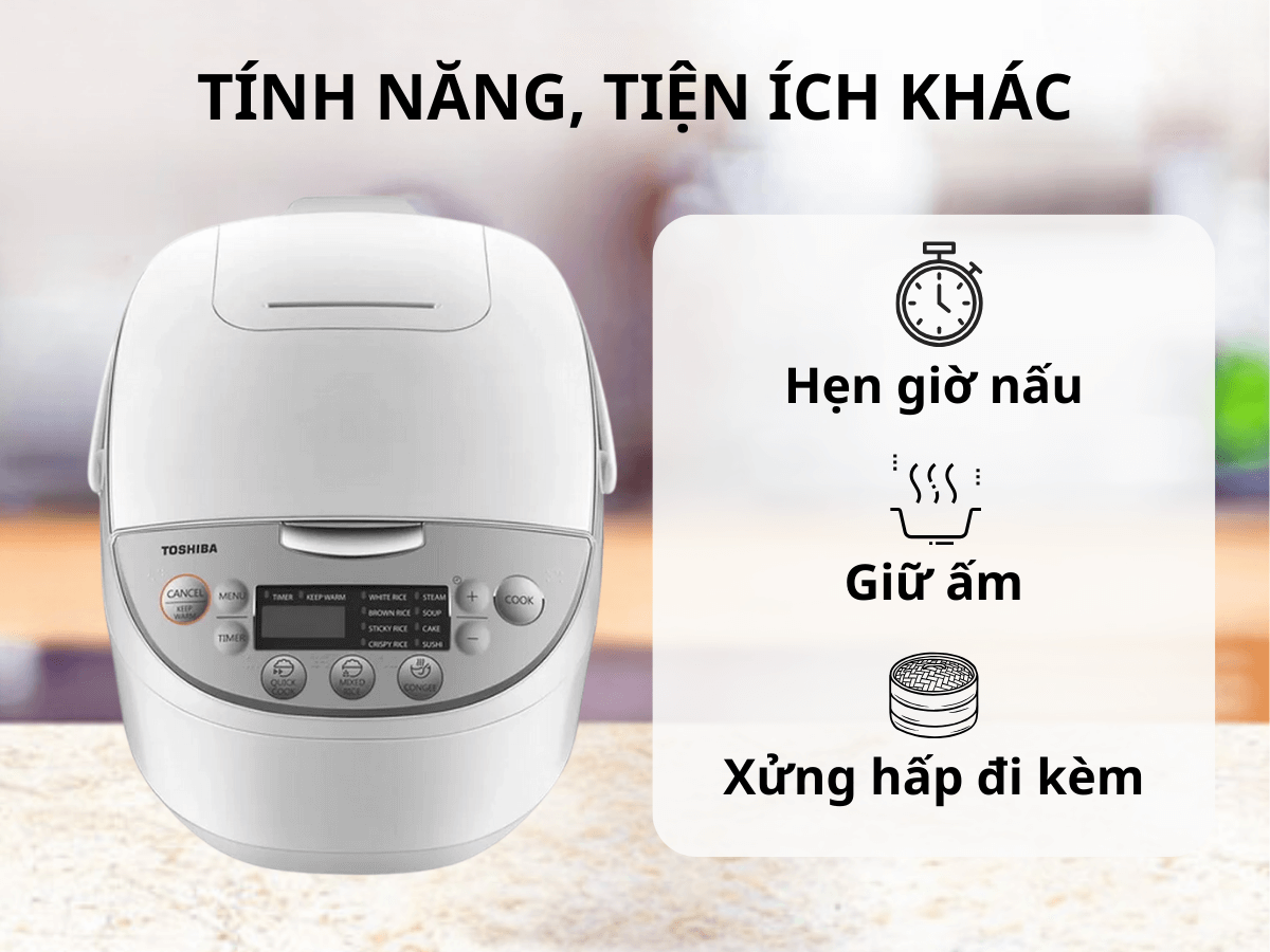 Nồi cơm điện tử Toshiba RC-18DH2PV(W)