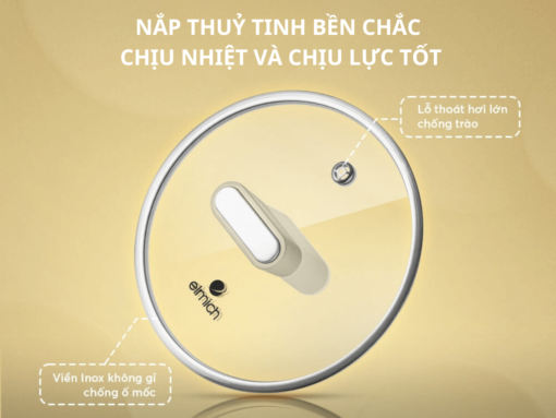 Nắp thuỷ tinh bền chắc, chịu nhiệt và chịu lực tốt