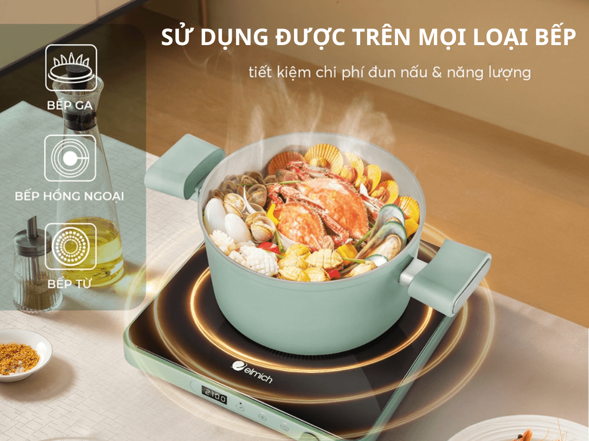Sử dụng được trên mọi loại bếp