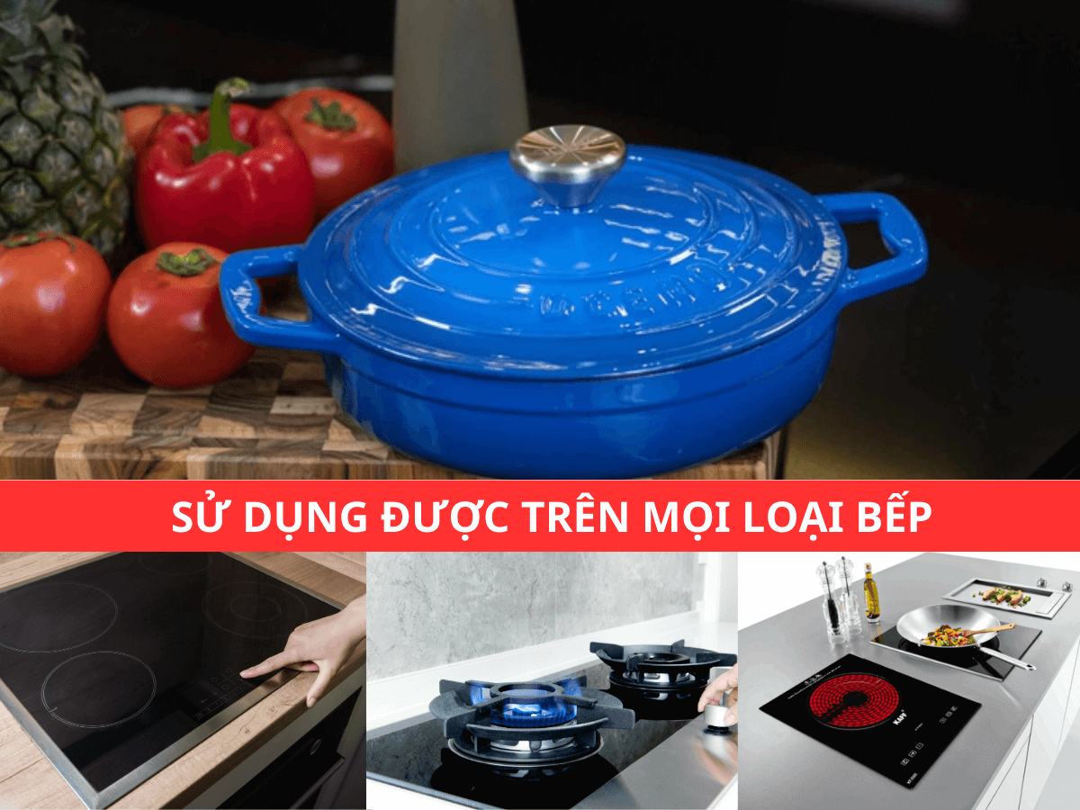 Nồi gang Oceno CRS-22A-BLUE 22cm