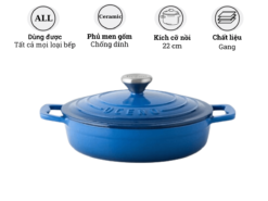 Nồi gang Oceno CRS-22A-BLUE 22cm