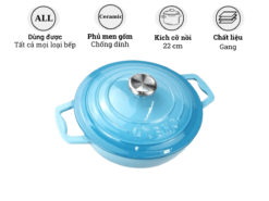 Nồi gang Oceno CRS-22A-LBLUE 22cm