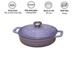 Nồi gang Oceno CRS-22A-PURPLE 22cm