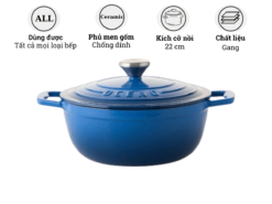 Nồi gang Oceno CRS-22C-BLUE 22cm