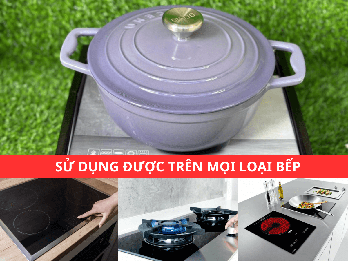 Nồi gang Oceno CRS-22C-PURPLE 22cm