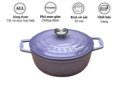 Nồi gang Oceno CRS-22C-PURPLE 22cm