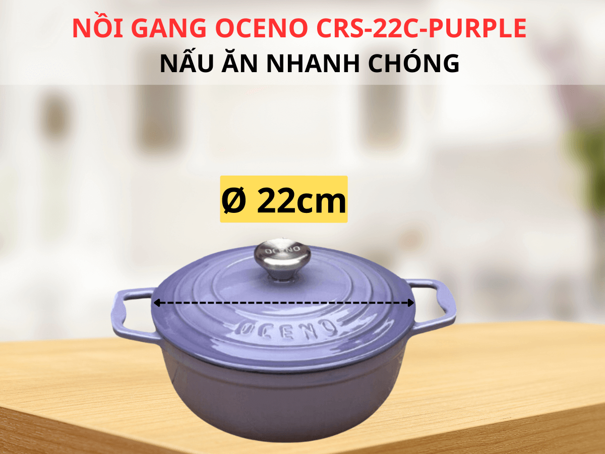Nồi gang Oceno CRS-22C-PURPLE 22cm