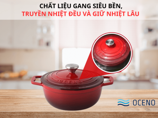 Nồi gang Oceno CRS-22C-RED 22cm
