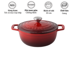 Nồi gang Oceno CRS-22C-RED 22cm