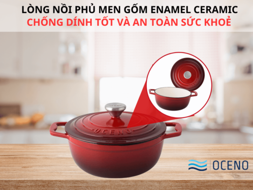 Nồi gang Oceno CRS-22C-RED 22cm
