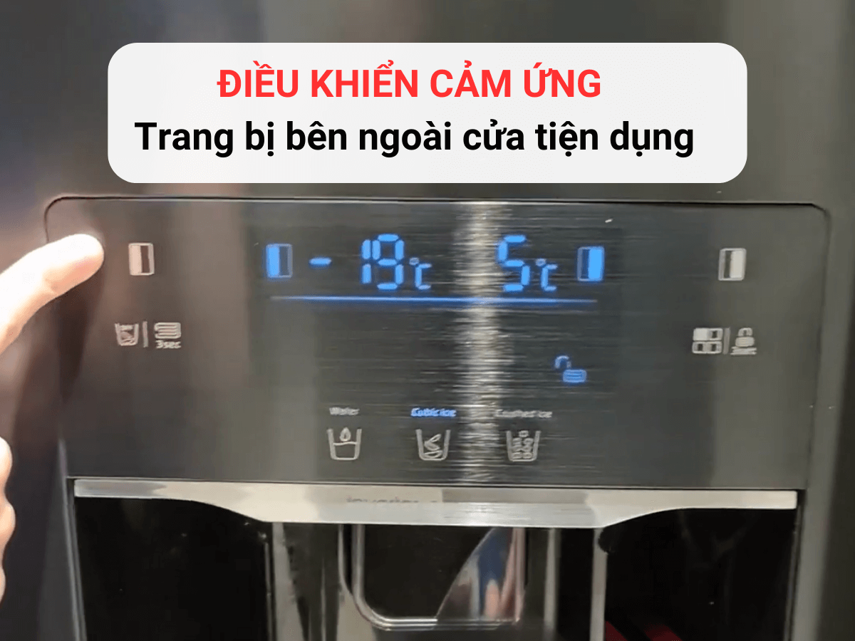 Điều khiển cảm ứng bên ngoài cửa tủ