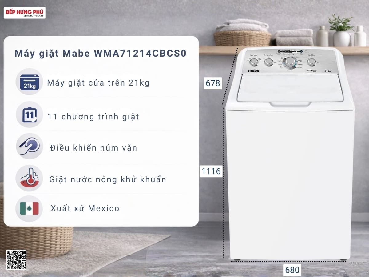 máy giặt mabe wma71214cbcs0