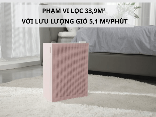 máy lọc không khí coway ap-1019c (8) Phạm vi lọc 33,9m² với lưu lượng gió 5,1 m³/phút