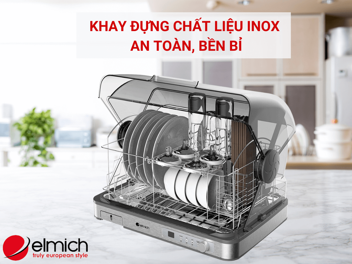 Khay đựng chất liệu inox an toàn, bền bỉ
