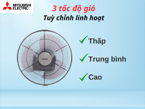 3 tốc độ gió tuỳ chỉnh linh hoạt