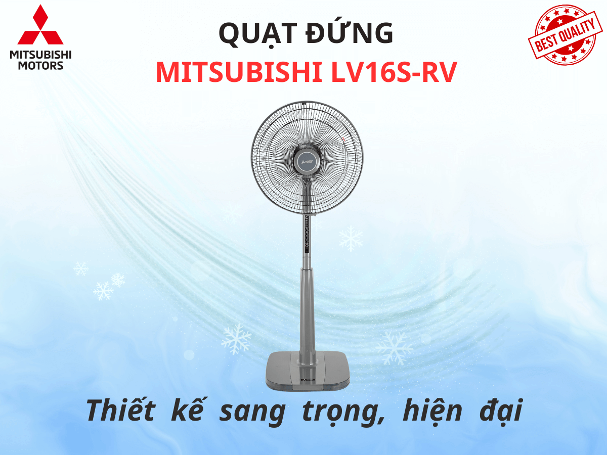 Quạt đứng Mitsubishi LV16S-RV thiết kế hiện đại, sang trọng