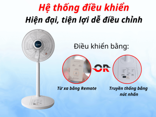 quạt lửng mitsubishi r30-hrv (4) Hệ thống điều khiển hiện đại, tiện lợi