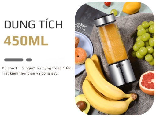 máy xay sinh tố cầm tay olivo pb01 (3) Cối xay thuỷ tinh, dung tích 450ml