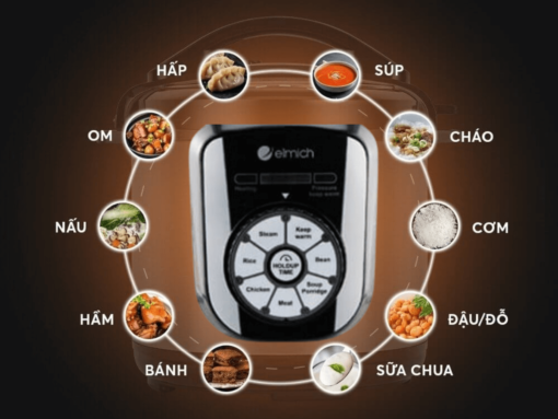 nồi áp suất điện elmich pce-1802 (3) Đa dạng chế độ nấu tự động